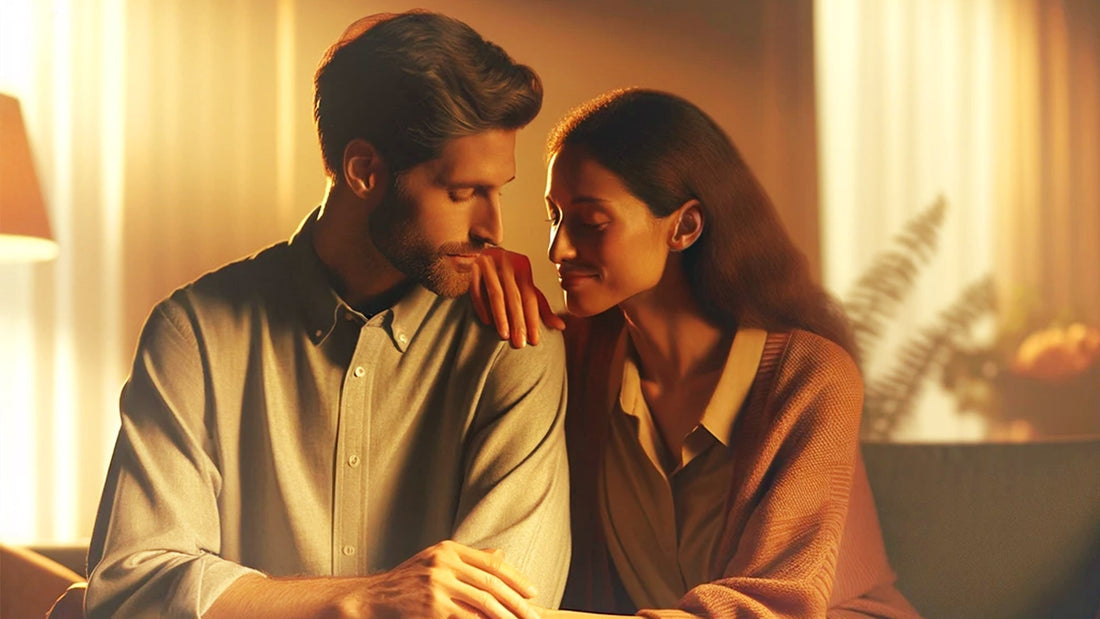 Un homme et une femme se tenant de façon amoureuse